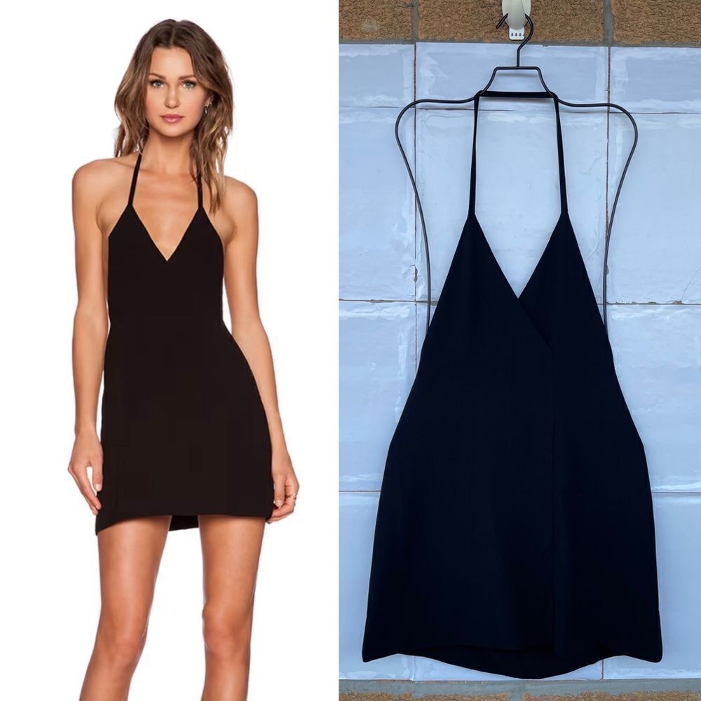SOLACE London Michelle Mini Dress in Black size 2